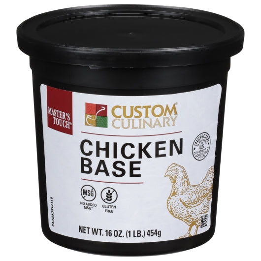 Custom Culinary No Chicken Base Paste, No MSG Added, Gluten Free, 6 x 1 lb Case - Pantry Ingredients