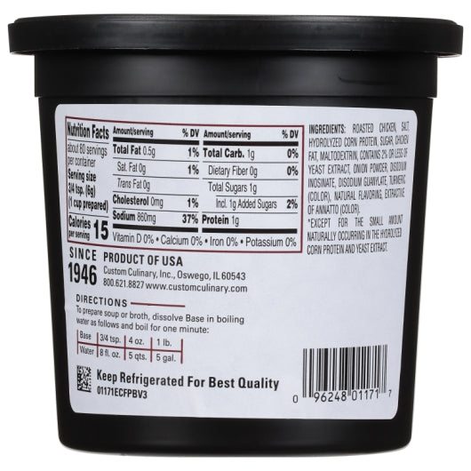 Custom Culinary No Chicken Base Paste, No MSG Added, Gluten Free, 6 x 1 lb Case - DOT product image 7