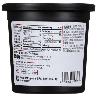 Custom Culinary No Chicken Base Paste, No MSG Added, Gluten Free, 6 x 1 lb Case - DOT product image 7