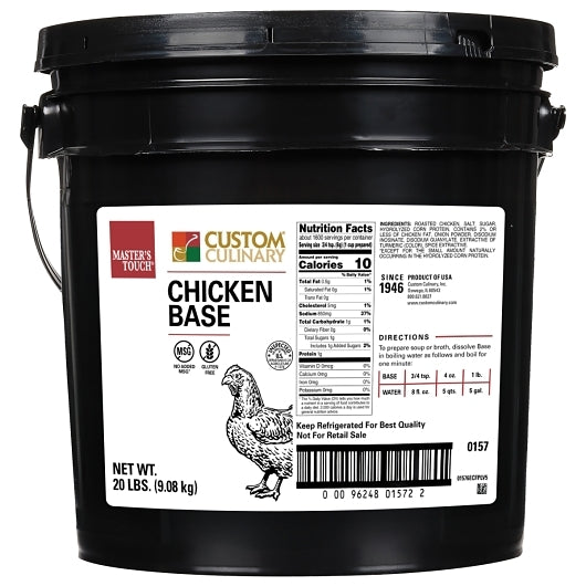 Chicken Base No Chicken Base Paste, No MSG Added, 1 x 20 lb Case - Pantry Ingredients