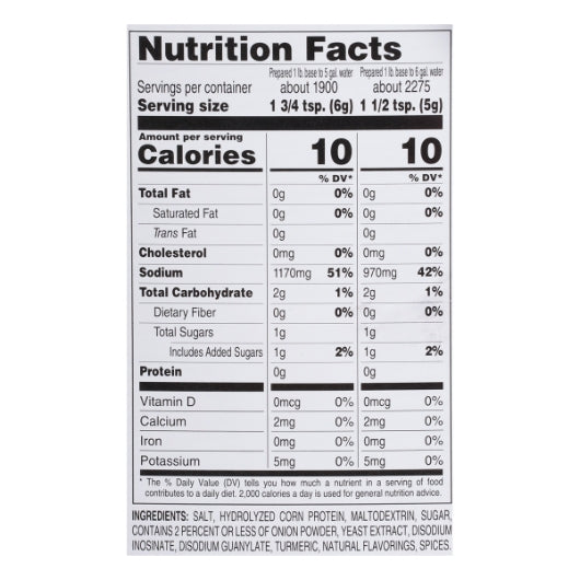Vegetarian Base - Chicken-Style Vegetable Consomme Base, 1 x 25 lb Case - Combined nutrition and ingredients label