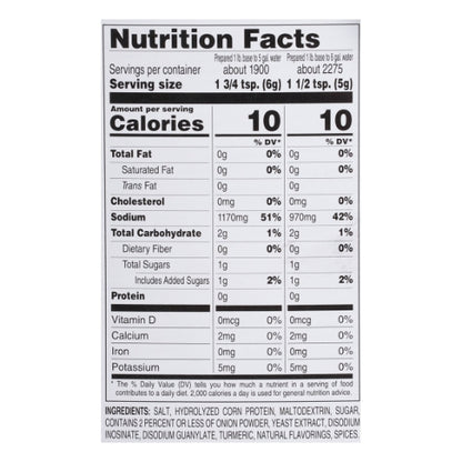 Vegetarian Base - Chicken-Style Vegetable Consomme Base, 1 x 25 lb Case - Combined nutrition and ingredients label