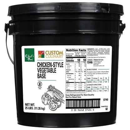 Vegetarian Base - Chicken-Style Vegetable Consomme Base, 1 x 25 lb Case - GS1 closed shipping case image