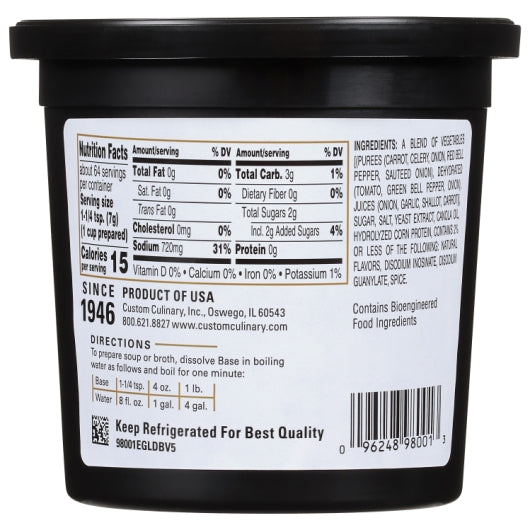 Gold Label Savory Roasted Vegetable Base Paste, No MSG Added, Vegan, 6 x 1 lb Case - DOT product image 7