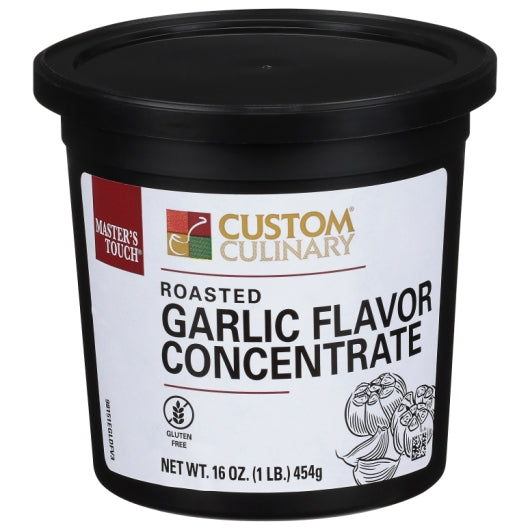 Custom Culinary Gold Roasted Garlic Flavor Concentrate, Gluten Free, Vegan, 6 x 1 lb Case - Pantry Ingredients