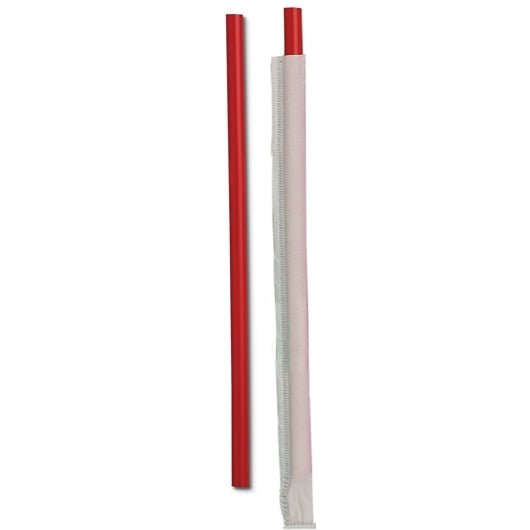 D and W 10.25 inch Tall Giant Individually Wrapped Red Straw, 4 x 300 x 300 each Case - Food Containers & Lids