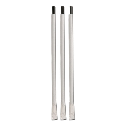 D and W 10.25 Inch Tall Giant Individually Wrapped Ebony Black Straw, 4 x 300 x 300 each Case - Food Containers & Lids
