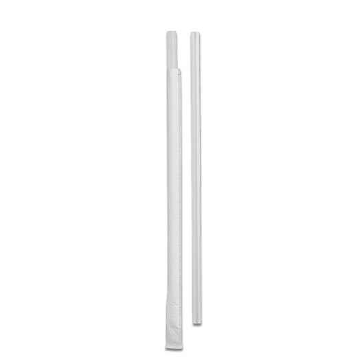 D & W 7.75 Inch Jumbo Individually Wrapped Translucent Straw, 10 x 500 x 500 each Case - Food Containers & Lids
