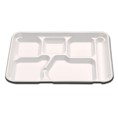 Envirofoam Foam Tray 6 Compartment, 4 x 125 x 125 each Case - Fast Food Baskets & Trays