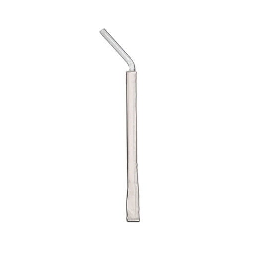 D & W 7.75 Inch Wrapped White Flex Straw, 25 x 400 x 400 each Case - Food Containers & Lids
