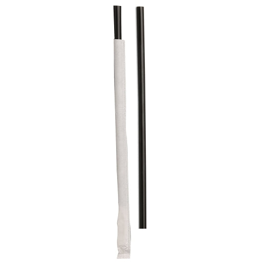 D & W 8.5 Inch Giant Individually Wrapped Ebony Black Straw, 24 x 300 x 300 each Case - DOT product image 2