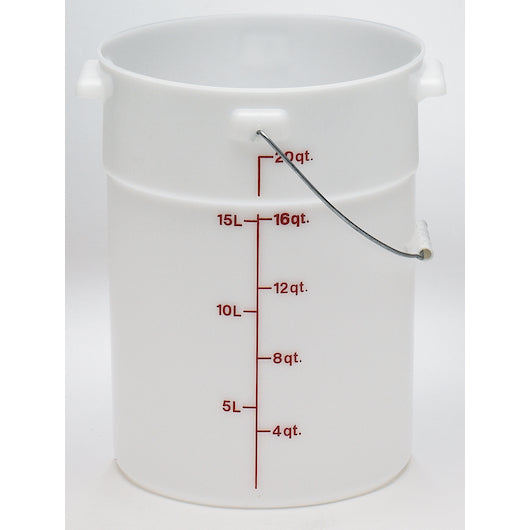Cambro 22 Quart Plastic Natural White Pail with Bail Handle, 1 x 1 each Case - Disposables