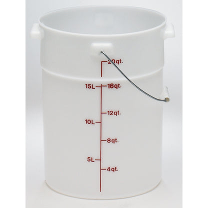 Cambro 22 Quart Plastic Natural White Pail with Bail Handle, 1 x 1 each Case - Disposables