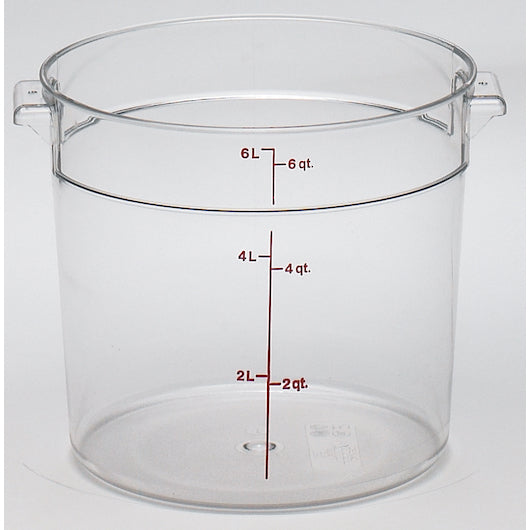 Cambro Camwear Clear Round Container 6 Quart, 1 x 1 each Case - Food Storage Containers