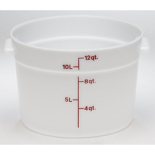 Cambro Plastic Round 12 Quart White Poly Container, 1 x 1 each Case - Disposables