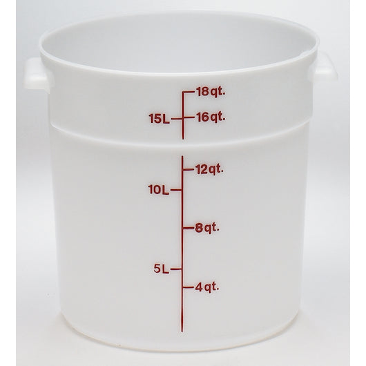 Cambro Plastic Round 18 Quart White Poly Container, 1 x 1 each Case - Food Storage Containers