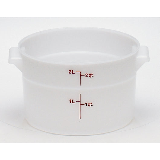 Cambro Plastic Round 2 Quart White Poly Container, 1 x 1 each Case - Food Storage Containers