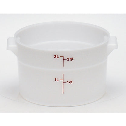 Cambro Plastic Round 2 Quart White Poly Container, 1 x 1 each Case - Food Storage Containers