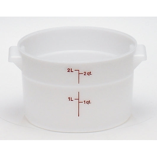 Cambro Plastic Round 2 Quart White Poly Container, 1 x 1 each Case - DOT product image 2