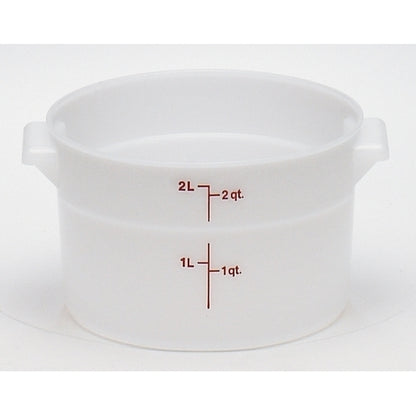 Cambro Plastic Round 2 Quart White Poly Container, 1 x 1 each Case - DOT product image 2
