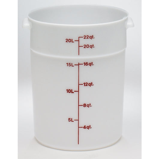 Cambro Plastic Round 22 Quart White Poly Container, 1 x 1 each Case - Disposables