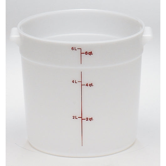 Cambro Plastic Round 6 Quart White Poly Container, 1 x 1 each Case - Disposables