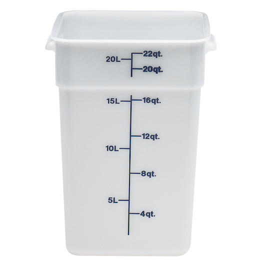 Cambro Camsquare 22 Quart Midnight Blue Graduation Mark White Poly Container, 1 x 1 each Case - Food Storage Containers