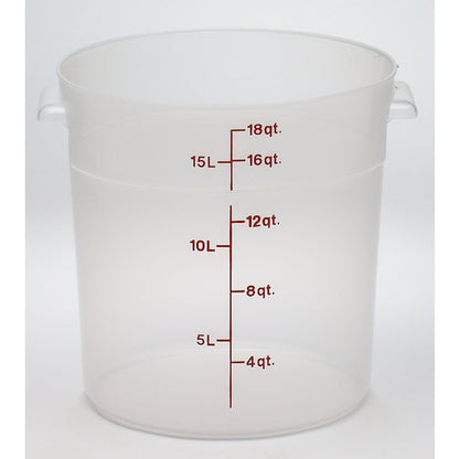 Cambro 18 Quart Translucent Round Container, 1 x 1 each Case - Food Storage Containers