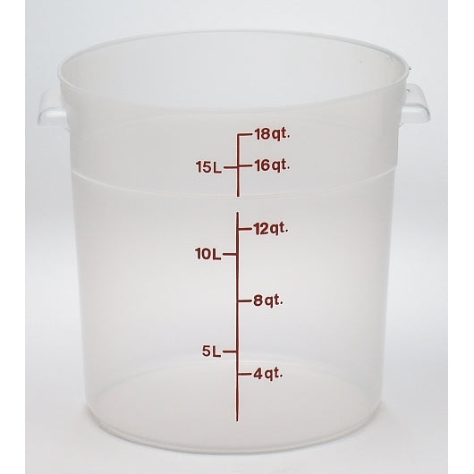 Cambro 18 Quart Translucent Round Container, 1 x 1 each Case - Alternate product angle or state