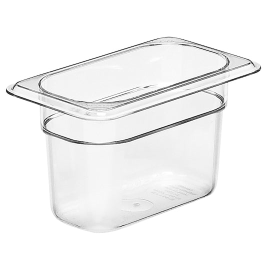 Cambro Camwear Clear Food Pan 1/9 X 4", 1 x 1 each Case - Food Storage Containers
