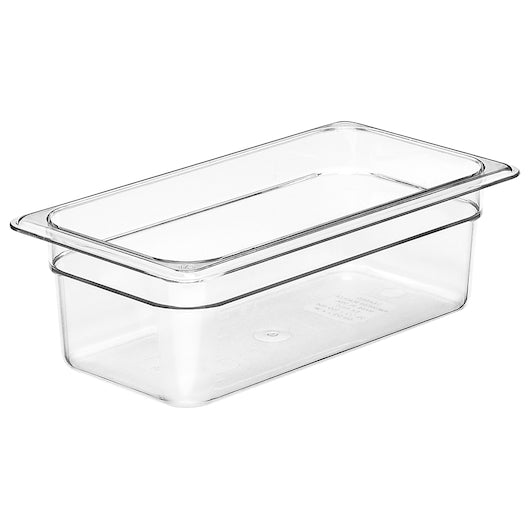 Cambro Camwear Clear Food Pan 1/3 X 4", 1 x 1 each Case - Food Storage Containers