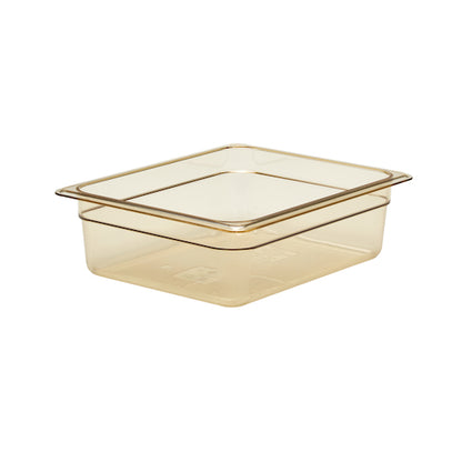 Cambro H-Pans 10.44 Inch X 12.75 Inch X 4 Inch 6.3 Quart One Half Size Amber Pan, 1 x 1 each Case - Food Storage