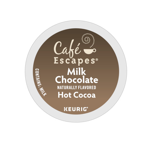 Cafe Escapes Cocoa K-cup Pod Milk Chocolate, 4 x 24 ct Case - Coffee & Tea