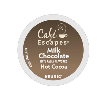 Cafe Escapes Cocoa K-cup Pod Milk Chocolate, 4 x 24 ct Case - Coffee & Tea
