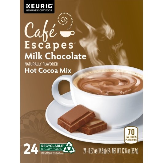 Cafe Escapes COCOA K-CUP POD MILK CHOCOLATE, 4 x 24 ct Case - DOT product image 3