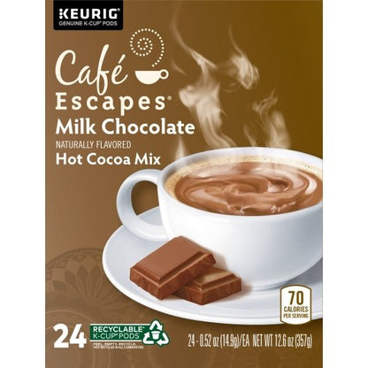 Cafe Escapes COCOA K-CUP POD MILK CHOCOLATE, 4 x 24 ct Case - DOT product image 3
