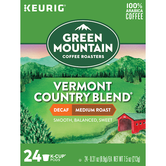 Green Mountain Coffee K-cup Pod Vermont Country Blend Decaffeinated, 4 x 24 ct Case - Coffee & Tea