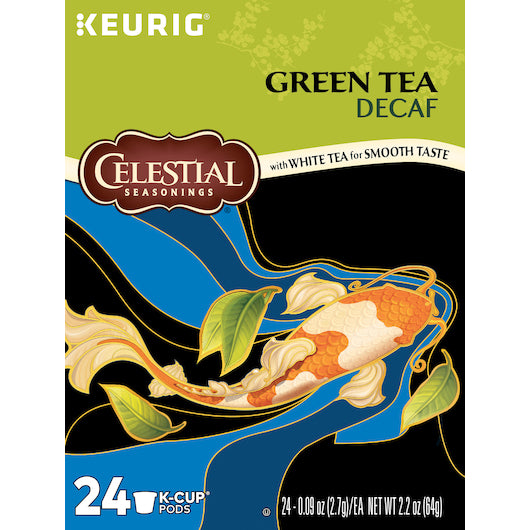 Celestial Seasonings Tea K-cup Pod Natural Antioxidant Green Decaffeinated, 4 x 24 ct Case - Spices Seasonings