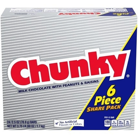 Chunky Share Pack, 6 x 24 x 2.5 oz Case - Candy & Confections