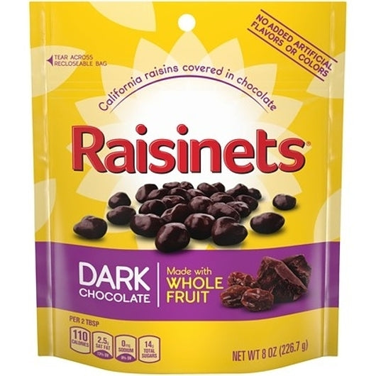 Raisinets Dark Stand Up Bag, 8 x 8 oz Case - Candy & Confections