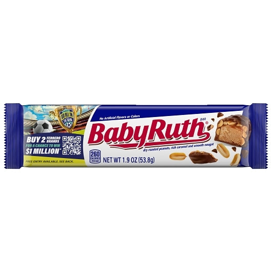Baby Ruth Chocolate Bar, 12 x 24 x 1.9 oz Case - Candy & Confections