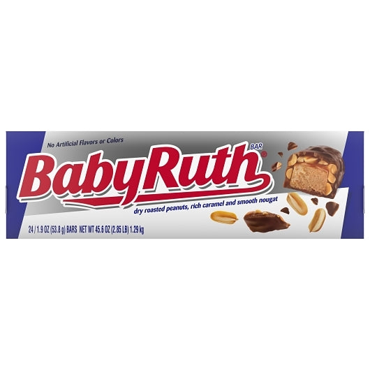 Baby Ruth Chocolate Bar, 12 x 24 x 1.9 oz Case - Front/center packaged product image