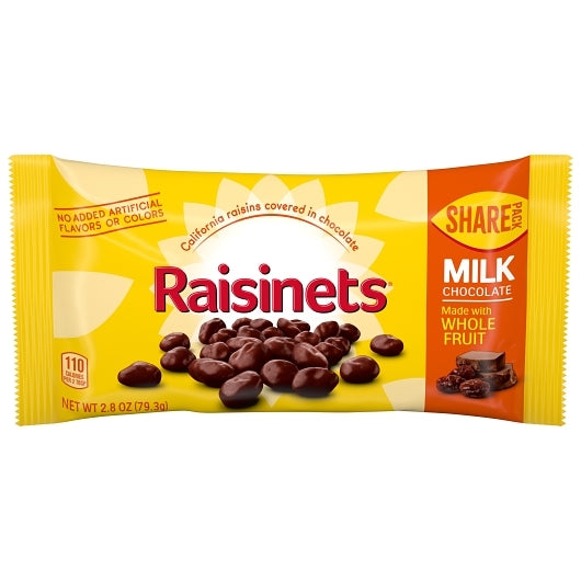 Raisinets Milk Chocolate With Raisins Share Bag, 6 x 24 x 2.8 oz Case - Candy & Confections