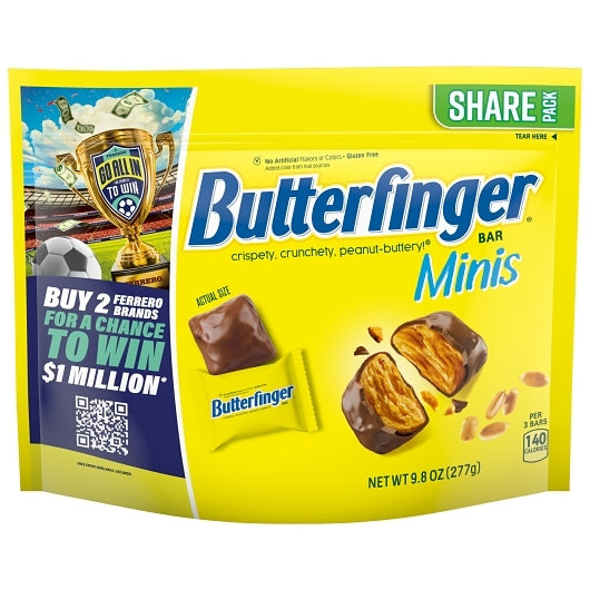 Butterfinger Mini Share Bag, 8 x 9.8 oz Case - Disposables