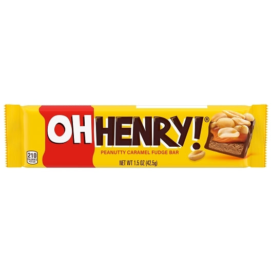 Oh Henry Singles Peanut Caramel Nougat Milk, 12 x 24 x 1.5 oz Case - Candy & Confections