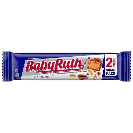 Baby Ruth Chocolate Bar, 8 x 18 x 3.3 oz Case - Front/center packaged product image