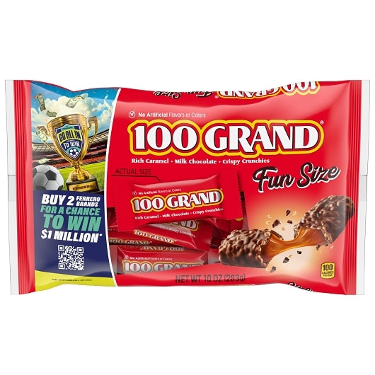 100 Grand Fun Size Chocolate Bar Bag, 6 x 10 oz Case - Candy & Confections