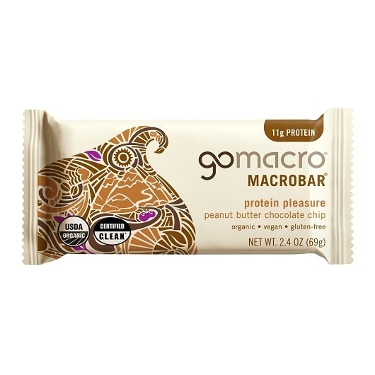 Gomacro Peanut Butter & Chocolate Chip Bar Master Case, 12 x 1 ct Case - Pantry Ingredients