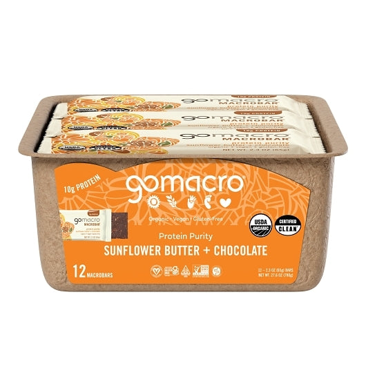 Gomacro Sunflower Butter & Chocolate Bar, 12 x 1 ct Case - Candy & Confections - image 2