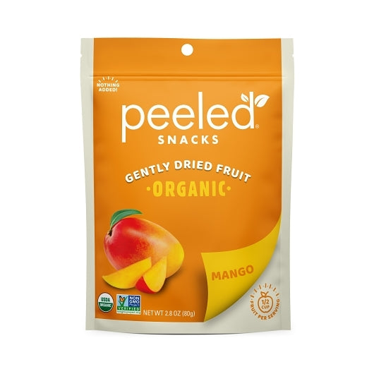 Peeled Much Ado Organic Dried Mango, 12 x 2.8 oz Case - Dried Fruit & Fruit Snacks